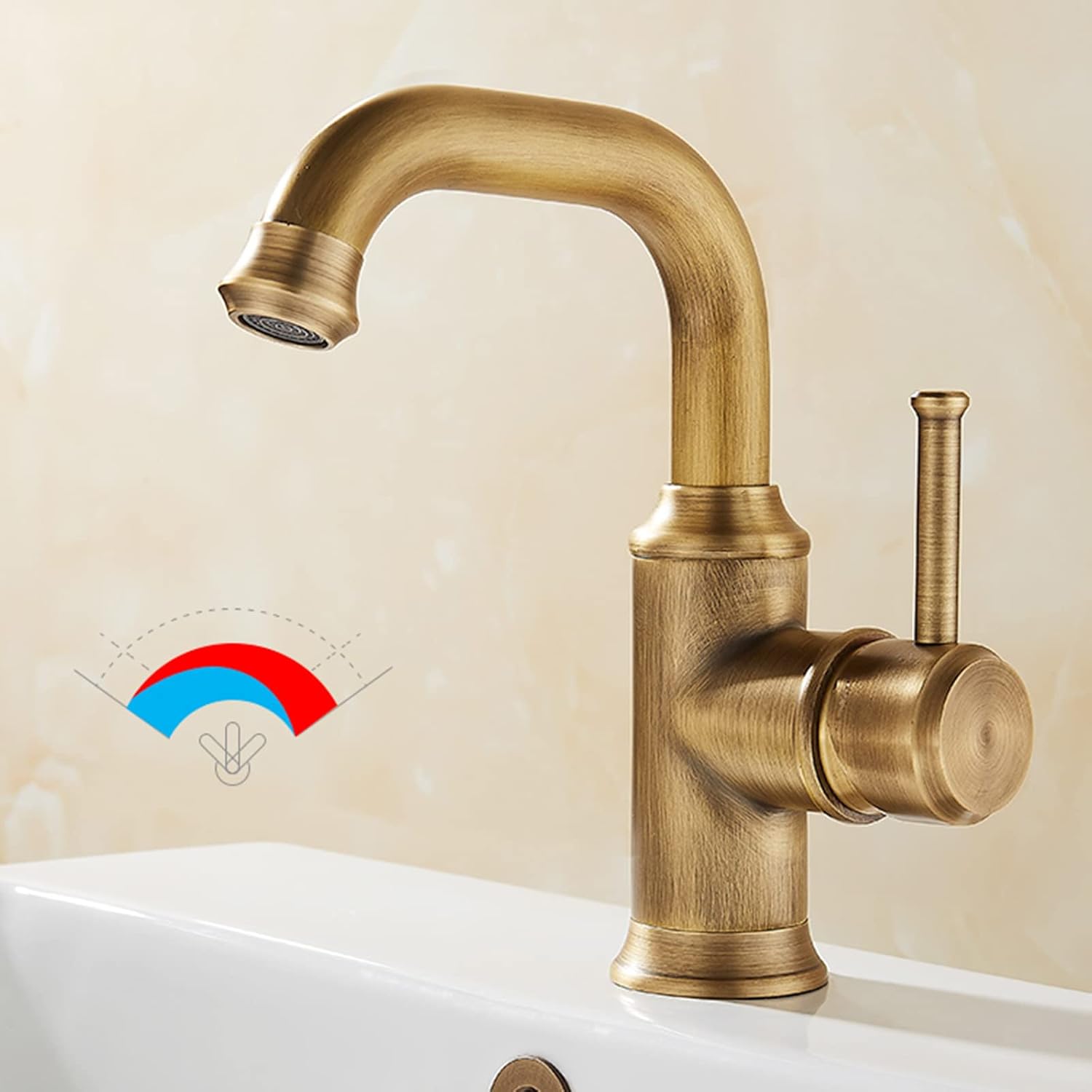 Thick Rope，Hemp Rope， Retro Kitchen Mixer Tap,360° Rotatable Taps for Bathroom Basin Brass rass Basin Mixer Tap,Kitchen Sink Mixer Taps 1 Hole