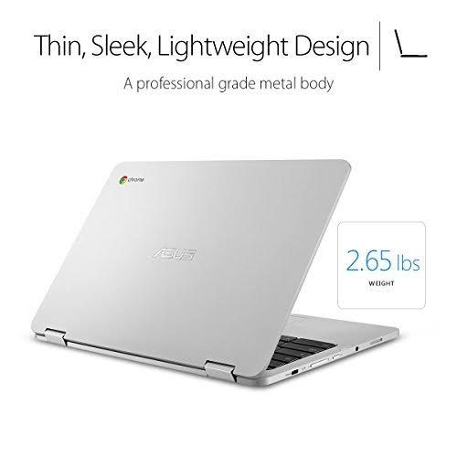 Asus C302CA-AH74 Chromebook Flip 12.5-inch Touchscreen Convertible Chromebook, Intel Core M7, 8GB Ram, 64GB Flash Storage, Al
