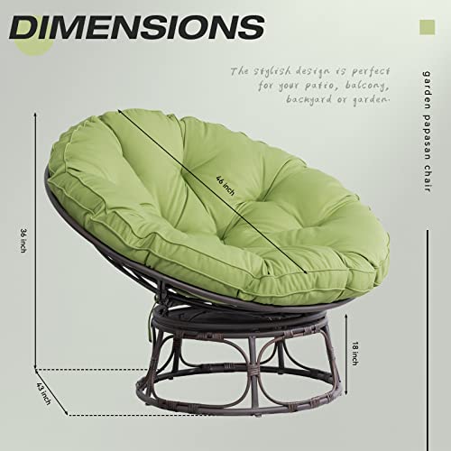 46'' Large Size Papasan Chair with Cushion and Frame Overstuffed Thickened Papasan Lounge Chair with Cushion and Frame, Lazy Chair, Circle Chair, Round Chair, Blue