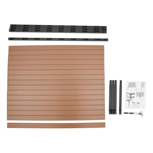 Air Conditioner Fence 2 Panels 39"W x 51"H Privacy Screens Fence Panel for Outdoor Units Pool Equipment Trash Can Enclosure for Outside (Brown)