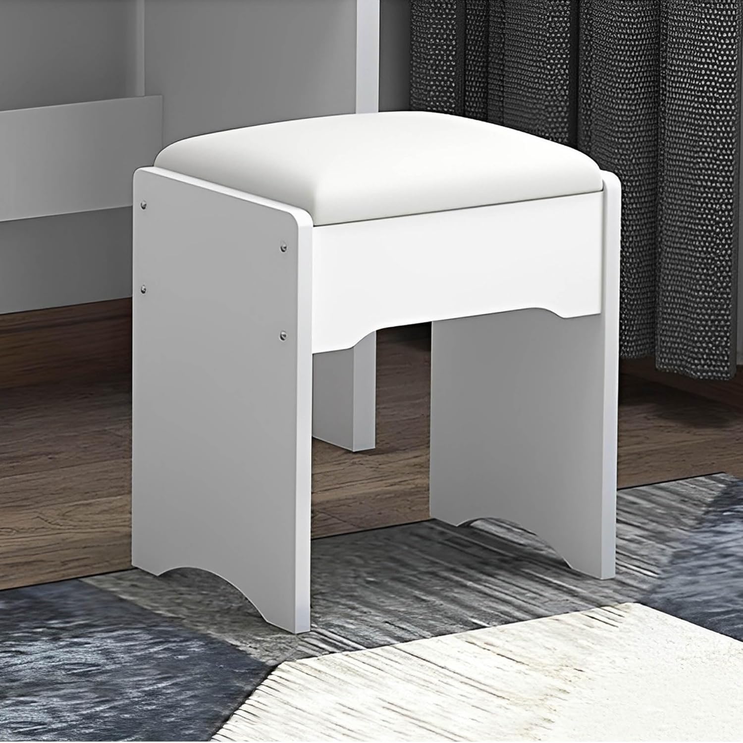 Vanity Desk with Mirror and Lights, Makeup Desk with Drawers and Shelves,3 Color Lighting Brightness Adjustable,Modern Makeup Vanity Table Set with Stool for Woman,Girl,Hidden Storage Space,White
