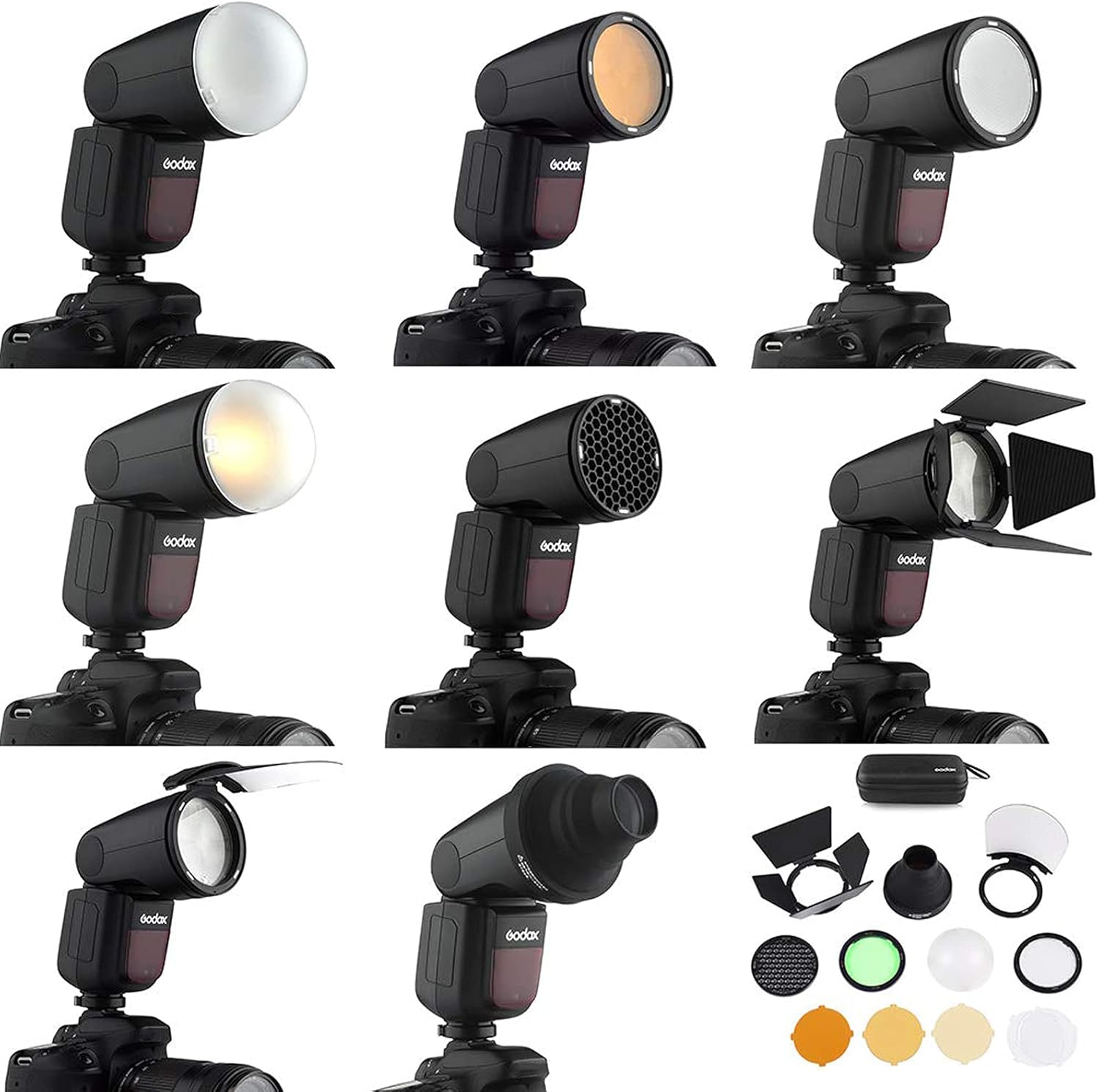 Godox AK-R1 Accessories Kit for Godox V1 Round Head Camera Flash and Godox H200R Round Flash Head to Godox AD200/Godox AD200pro Pocket Flash Light
