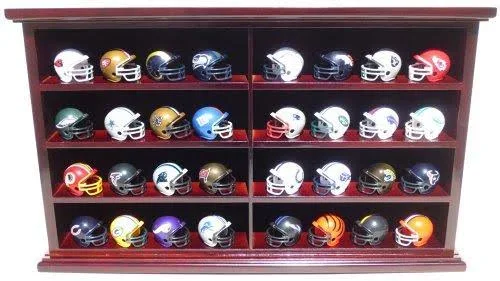 Pocket Pro Mini Football Helmet Display Case Cabinet Holders Rack W UV Protection, MH07-MA