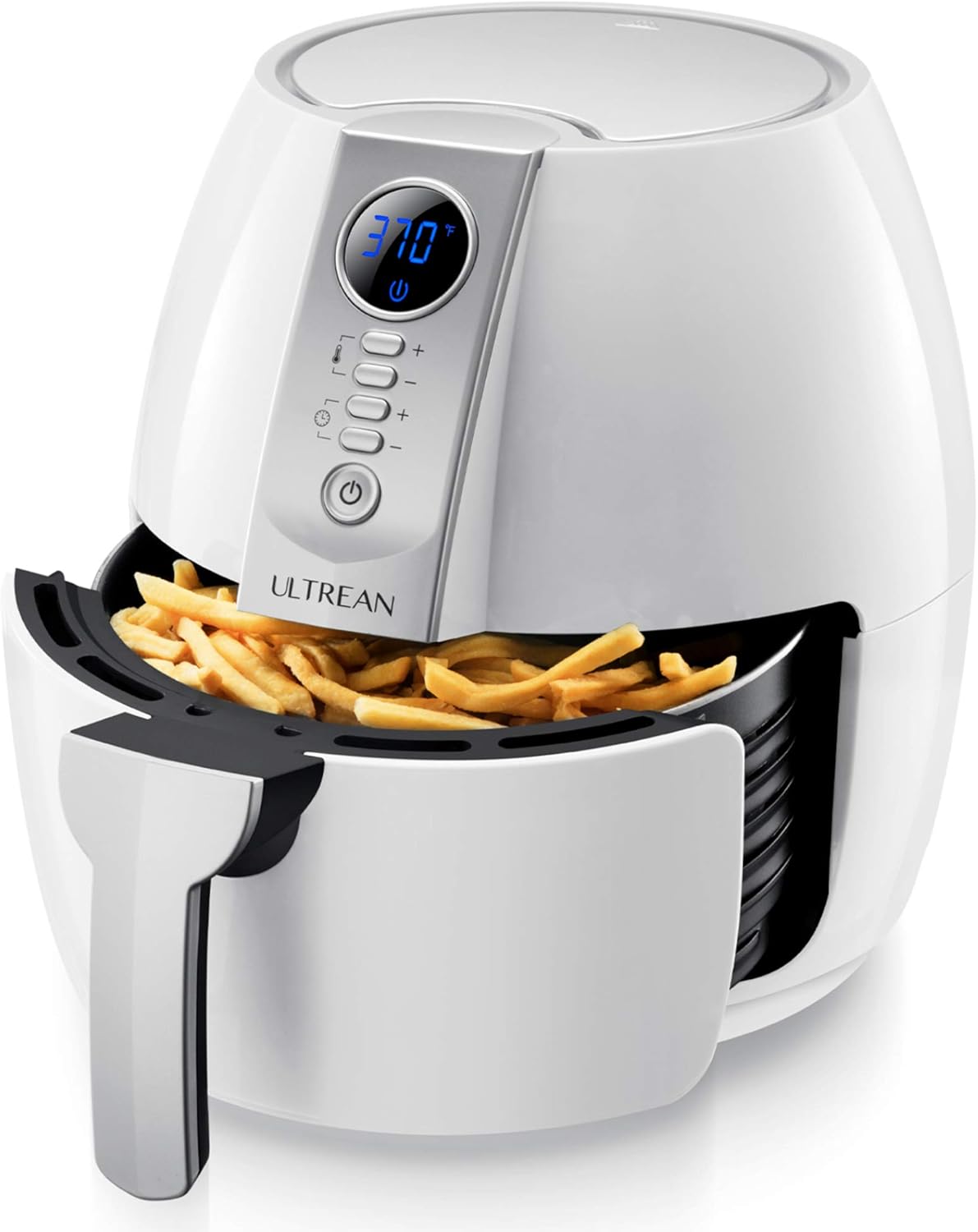 Ultrean Air Fryer, 4.2 Quart (4 Liter) Electric Hot Air Fryer Oven Oilless Cooker with LCD Digital Screen and Nonstick Frying Pot, UL Certified, 1-Year Warranty, 1500W (White) Pack of 2