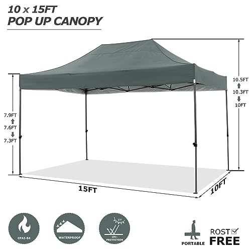 Tooluck 10x20 Heavy Duty Pop up Canopy with 6 sidewalls, Easy Set-up Commercial Heavy Duty Tent, Waterproof Outdoor party Wedding tent canopy, 3 heigh adjustable Gazebo with wheeled bag(Upgrade Frame)