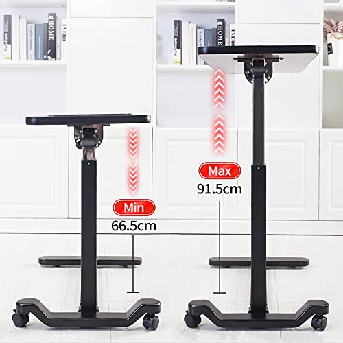 Medical Adjustable Overbed Bedside Table with Wheels Serve Meals, Use Laptop/Computer, Writing Over Bed Table Great for Elderly, Hospital Patients, Home Care (Walnut Color)