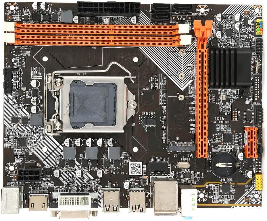 Desktop Computer Motherboard, DDR3 1066/1333/1600MHz LGA 1155 PC Main Board Support NVME+NGFF Dual Mode Hard Disk+SATA, 6‑Channel Sound Card