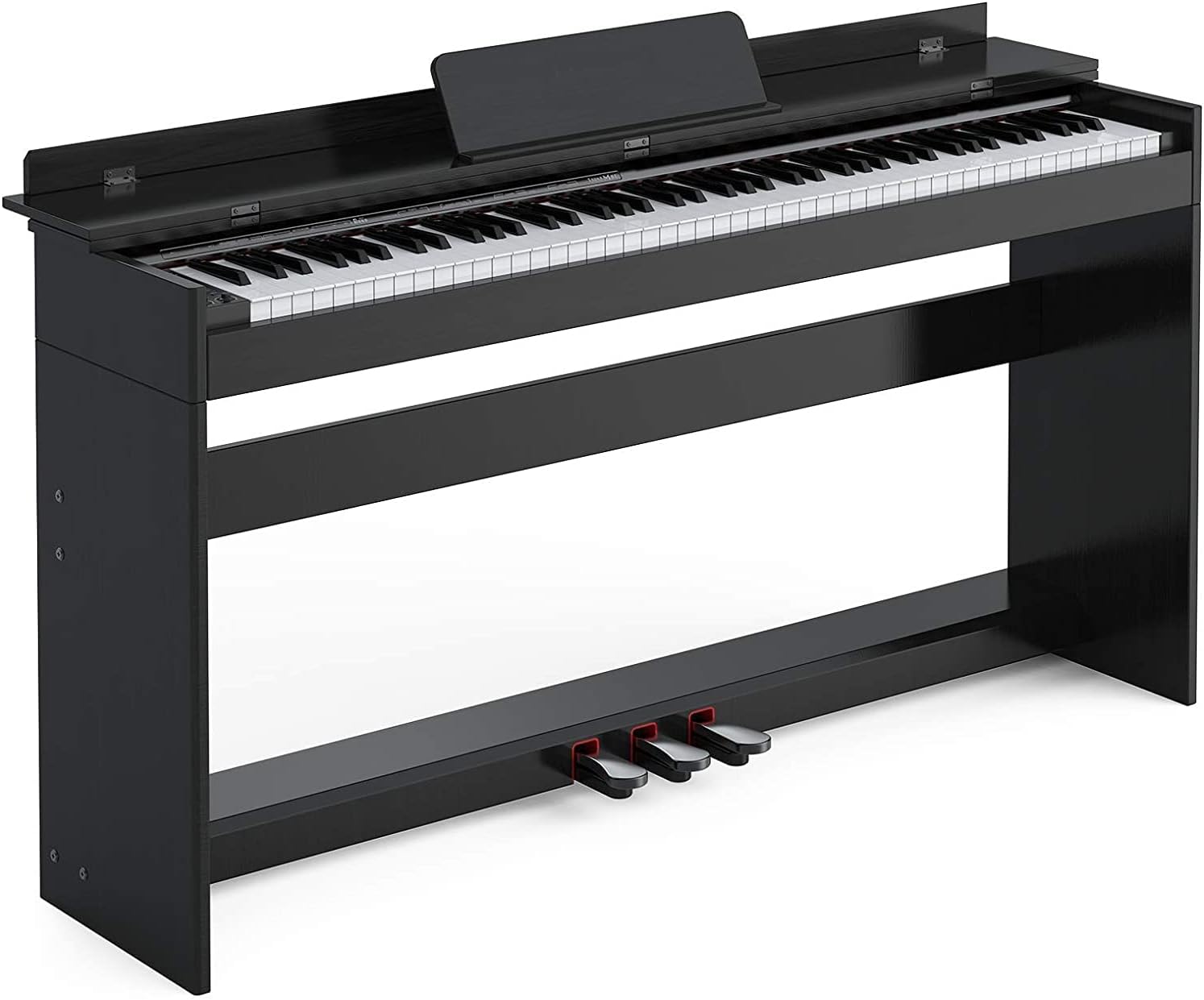 Setting 88-Key Weighted Digital Piano, Electric Upright Piano with 3-Pedal Unit Board, LCD Screen, Multi-Functional Full Size Keyboard & Power Adapter for Beginner/Adult (White), 53.5x29.9x12.2''