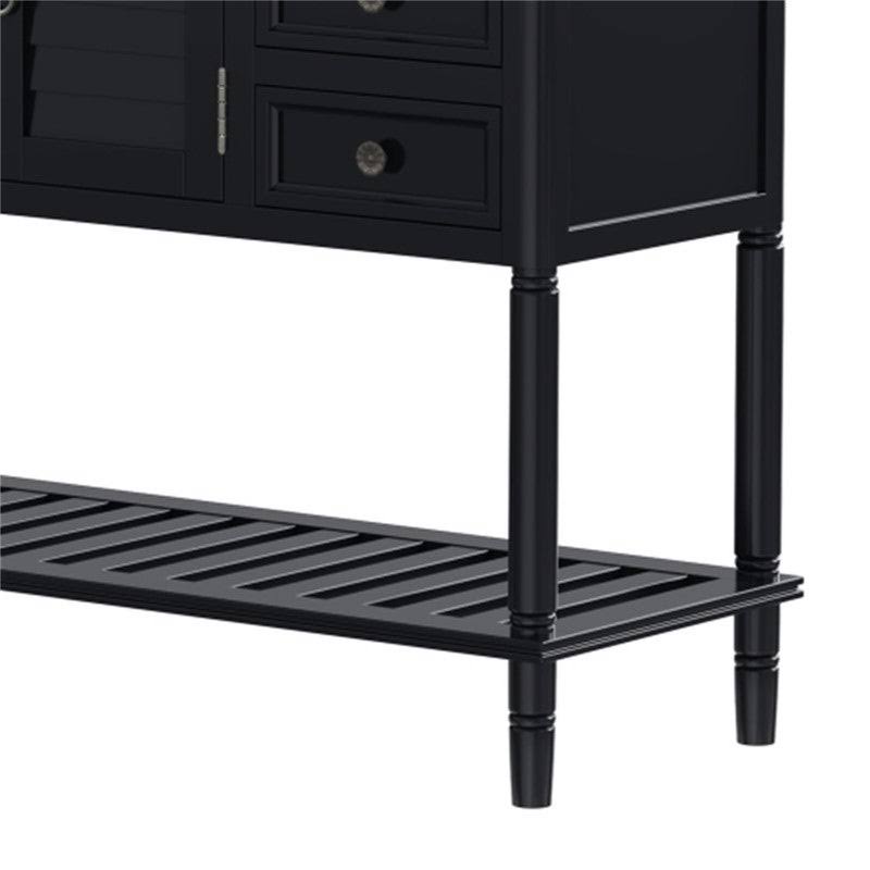 Modern Console Table Sofa Table with 6 Drawers,1 Cabinetsu00261 Shelf - Blue