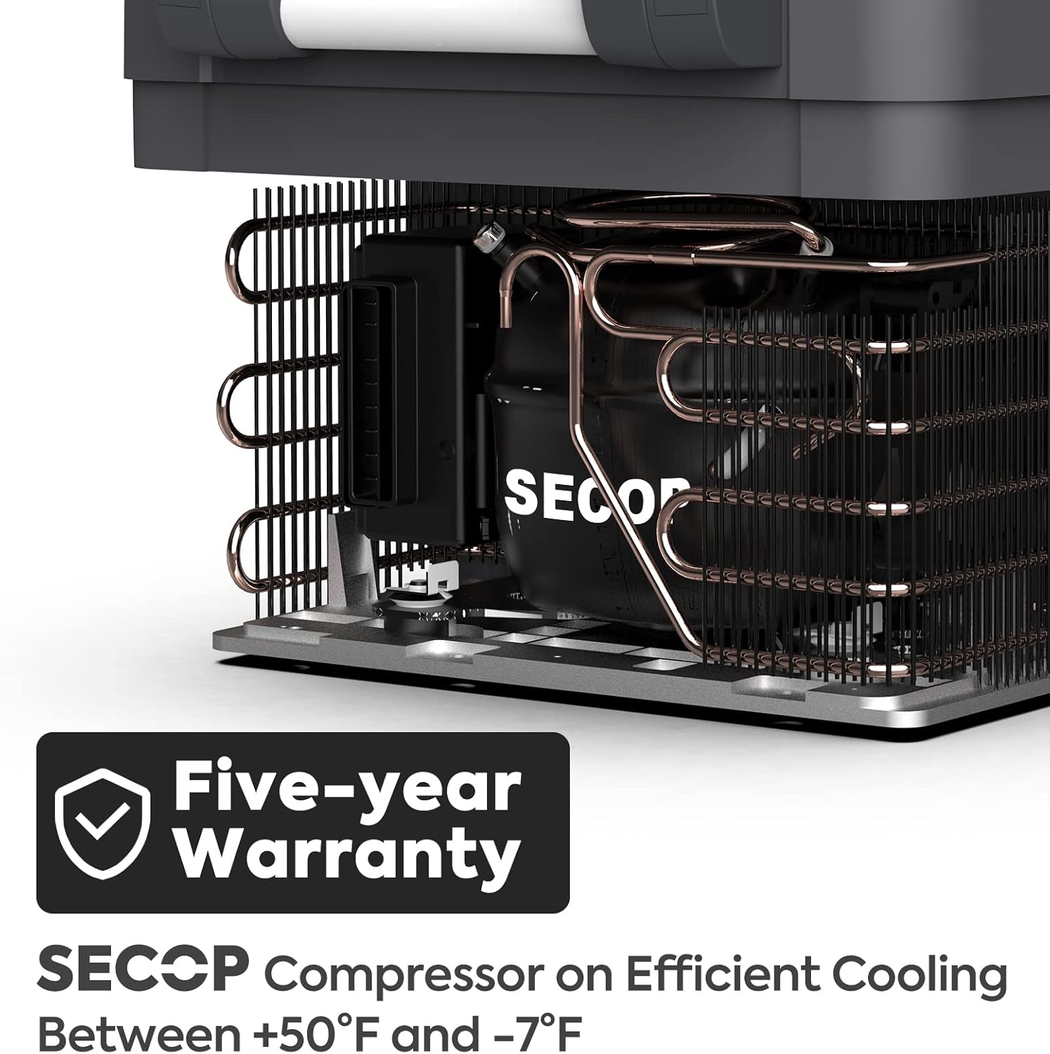 ICECO JP50 Portable Refrigerator Fridge Freezer, 12V Cooler Refrigerator, 50 Liters Compact Refrigerator with Secop Compressor, for Car & Home Use, 0℉～50℉, DC 12/24V, AC 110/240V