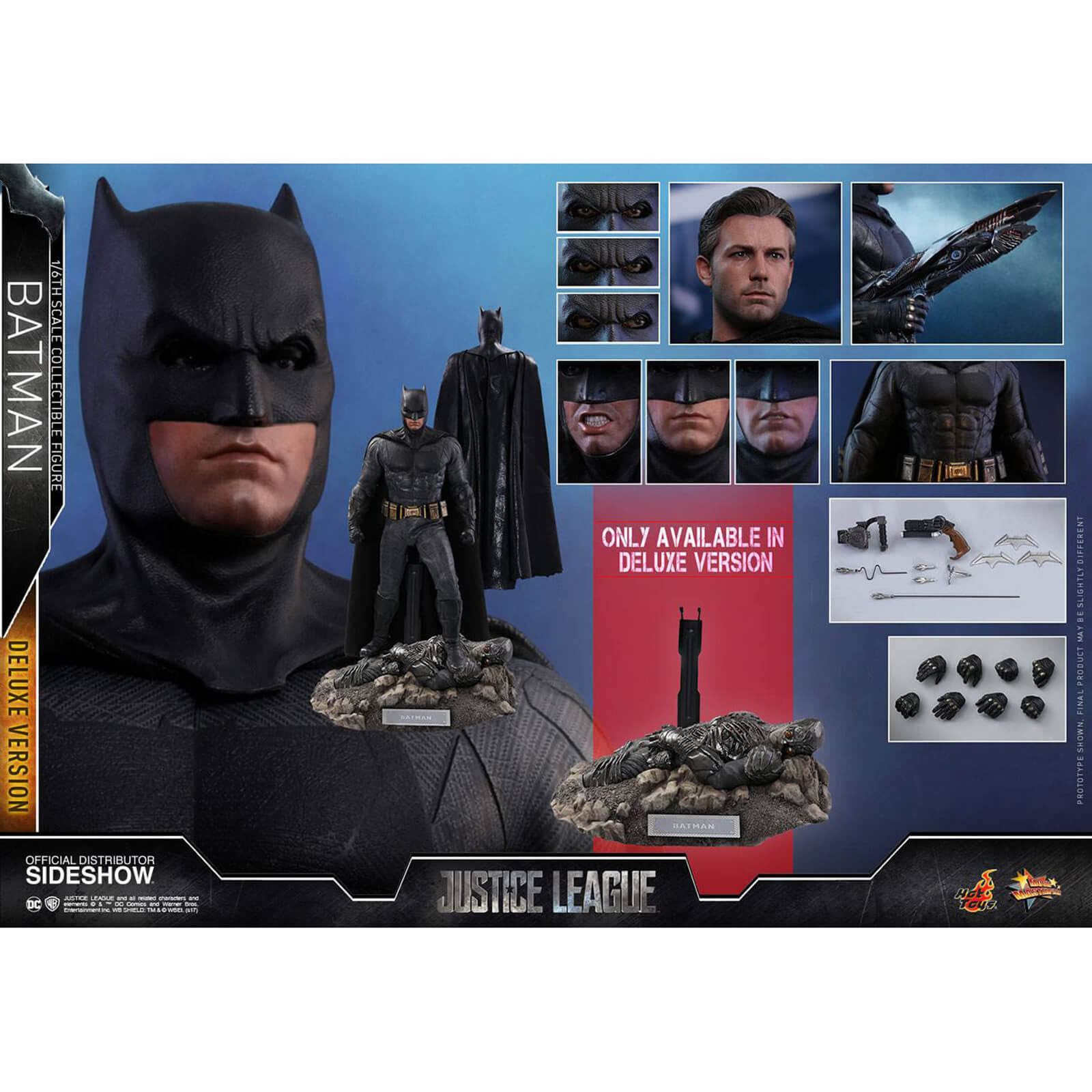 Hot Toys 1/6 Justice League Batman (Deluxe) MMS456 Sixth Scale Figure