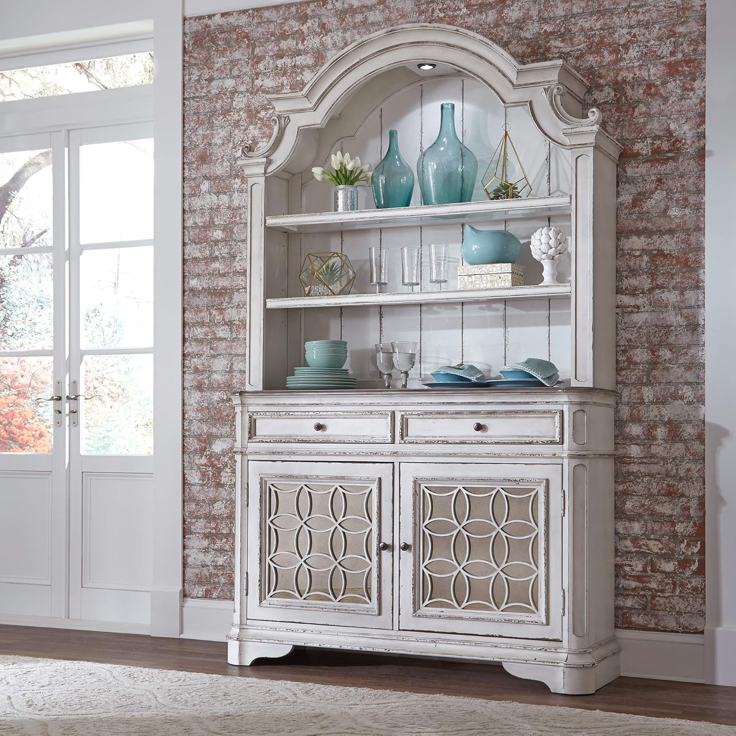 Magnolia Manor Hutch & Buffet, W56 x D18 x H92, White