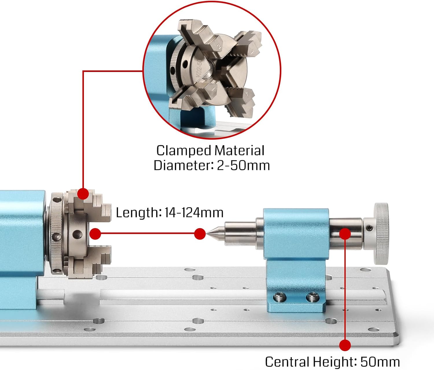 Genmitsu 3030-PROVer MAX CNC Router Machine + 4th Axis Rotary Module Kit, 4 Jaw Chuck, 10:1 Speed Reducer, Clamped Range: Length 10-200mm