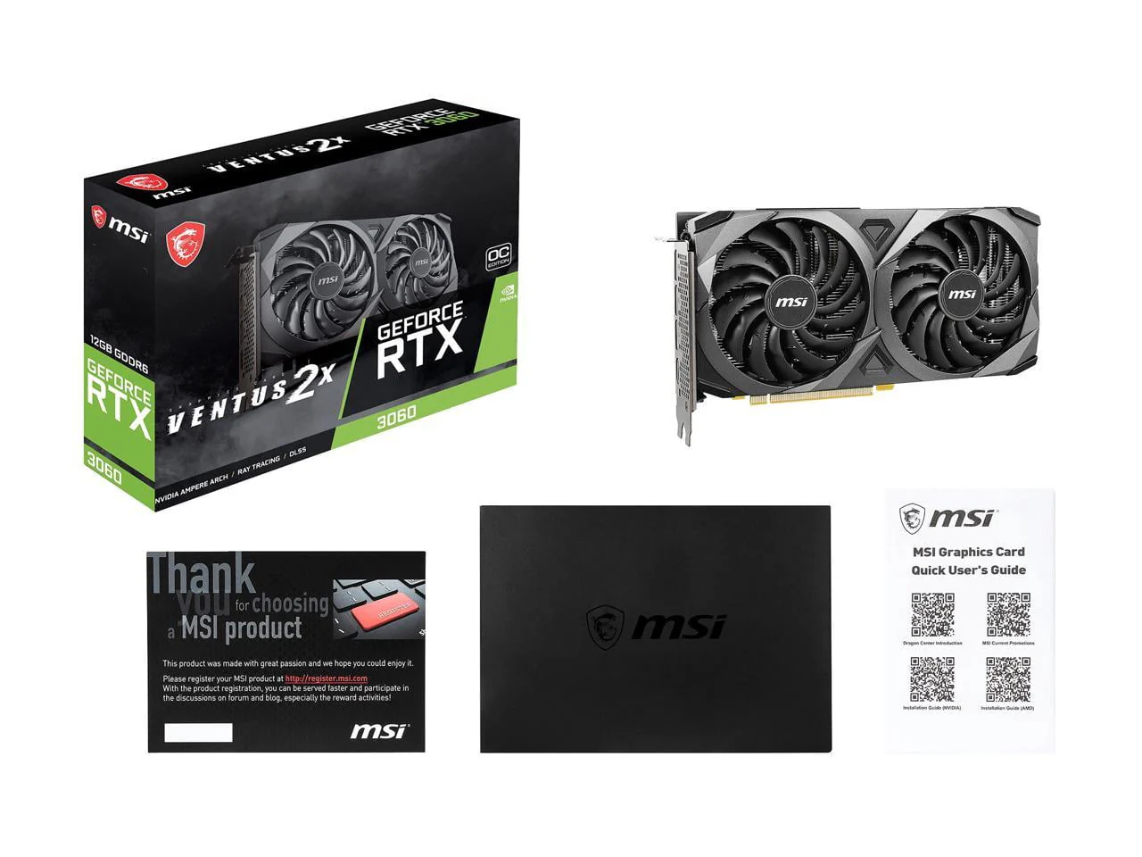 MSI NVIDIA GeForce RTX 3060 Graphic Card - 12 GB GDDR6 - 1.81 GHz Boost Clock - 192 bit Bus Width - PCI Express 4.0 - DisplayPort - HDMI