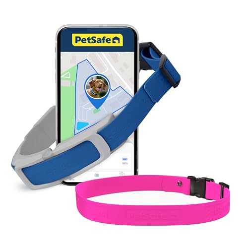 PetSafe Guardian GPS + Tracking Dog Fence Collar Pet Safe GPS Dog Collar Fence System, with App Waterproof Rechargeable Collar, Tracking for Dogs (Blue, Grey)