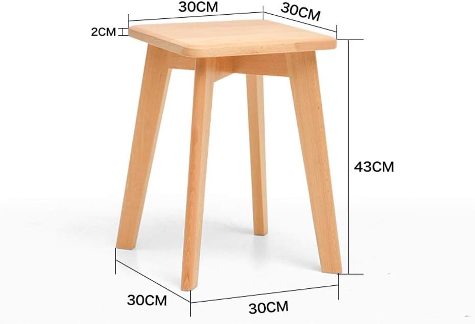 Footrest Stool/Foot Rest Simple Modern Living Room Dining Room Stool Fashion Makeup Stool, Solid Wood Square Stool, Two Colors Optional Footstool Step Stool (Color : Brown) (Linen)