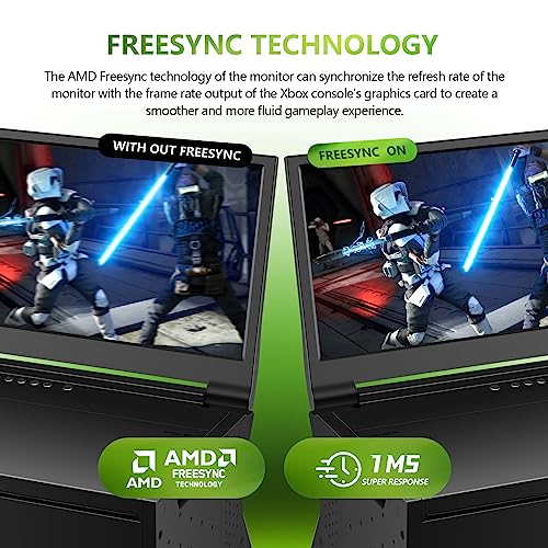 G-STORY 12.5‘’ Portable Monitor for Xbox Series X 4K Portable Gaming Monitor IPS Screen for Xbox Series S（not Included） with Two HDMI, HDR, Freesync Game Mode Travel