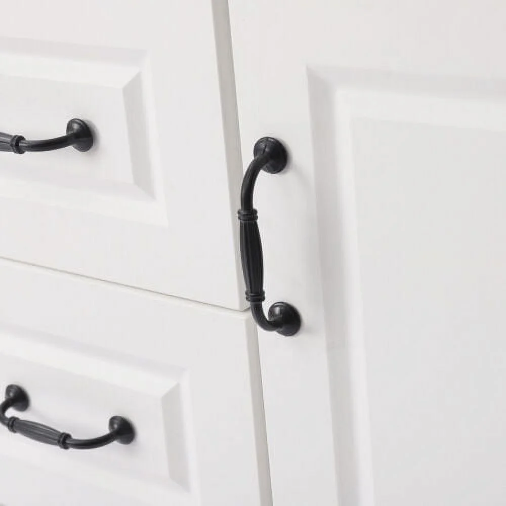White Kitchen Storage Cabinet Wooden 3 Drawers 2 Door Cupboard Free Standing