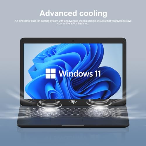 14'' Laptop Computer, Dual-Core Intel Celeron N3350 Processors, 4GB RAM, 256GB SSD, Windows 11 Laptops Computers, Ultra Slim, Long Battery Life, 2.4G/5G WiFi, BT 4.2, HDMI