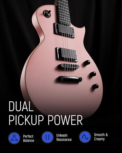 Fesley 39" LP Electric Guitar Kit: Full Size Solid Body Electric Guitars for Beginners with Humbucker Pickups, Poplar Body, Mahogany Neck,22 Frets,6 String Guitar with Gig Bag,Cable,FLP350,Matte,Black