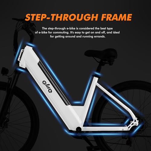 Cityone Electric Bike for Adults 26" Step-Through 22MPH Ebike with 2.1" Tire,UL2849 Certified Built-in Removable Battery,Peak 750W Motor Ebikes with 7 Speed, Commuter E Bicycle