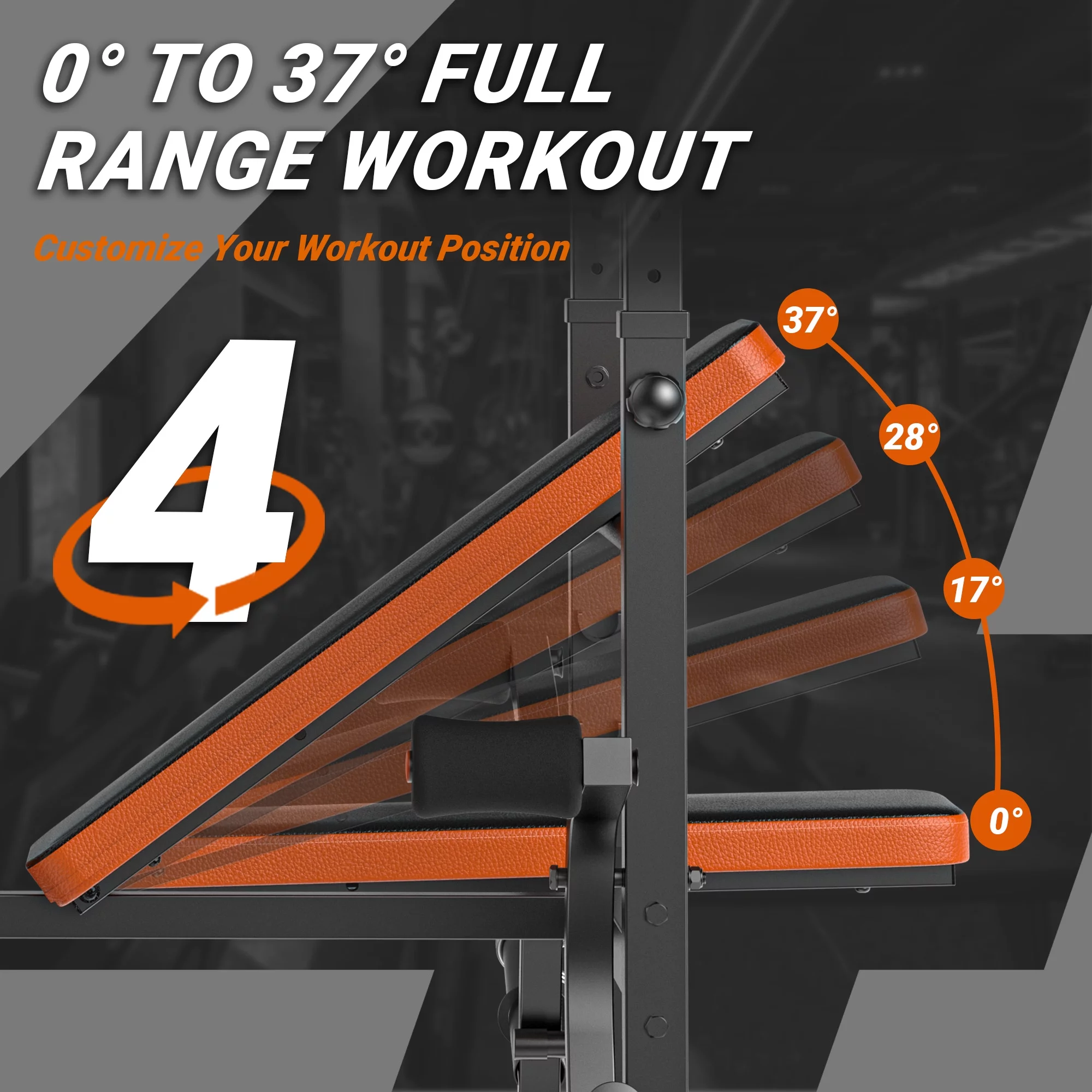 GIKPAL 660lb 6-in-1 Adjustable Weight Bench with Multi-Purpose Workout Bench Set With Barbel Rack and Leg Developer for Full Body Function Strength Training