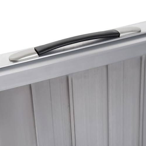 HOMCOM Wheelchair Ramp 6FT, Foldable Aluminum Threshold Ramp with Non-Slip Surface and Handle, 600lbs Weight Capacity, Suitcase Handicap Ramp for Home, Doorways, Curbs, Steps