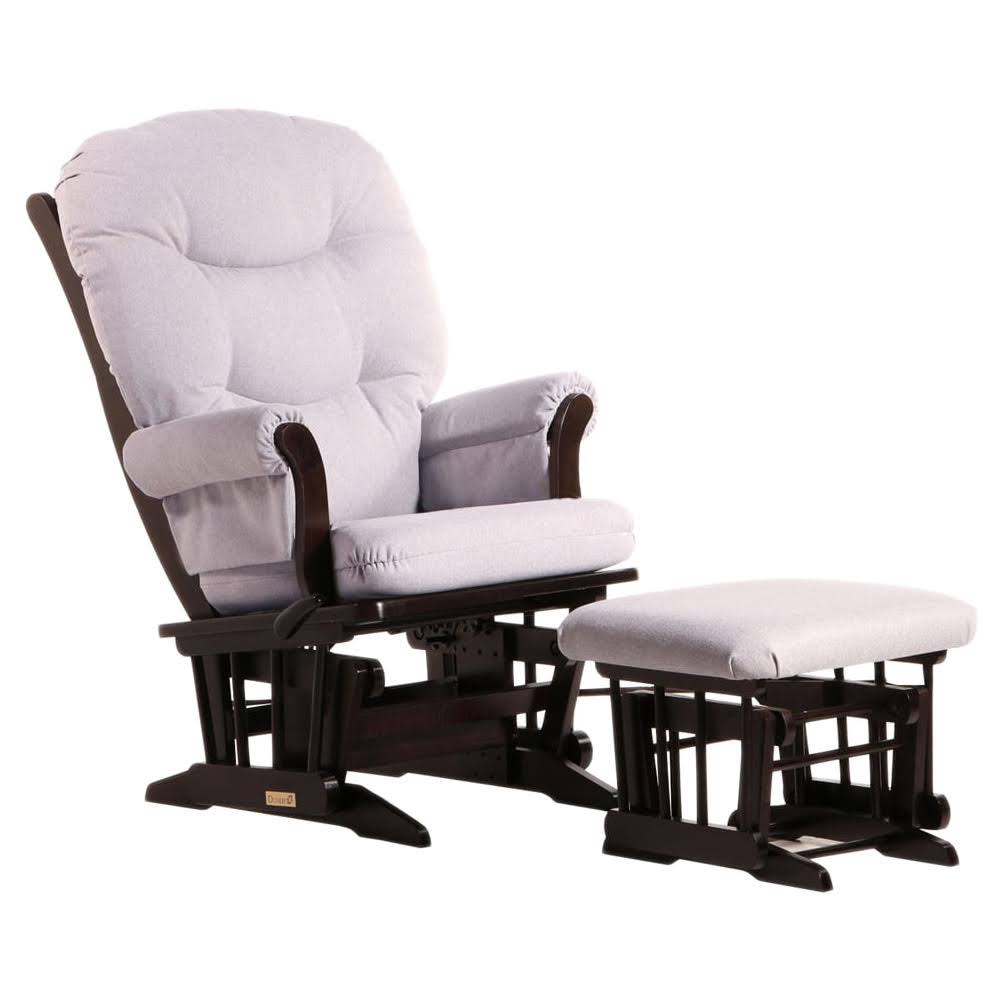 Dutailier Sleigh Glider u0026 Nursing Ottoman Combo, Light Grey Fabric