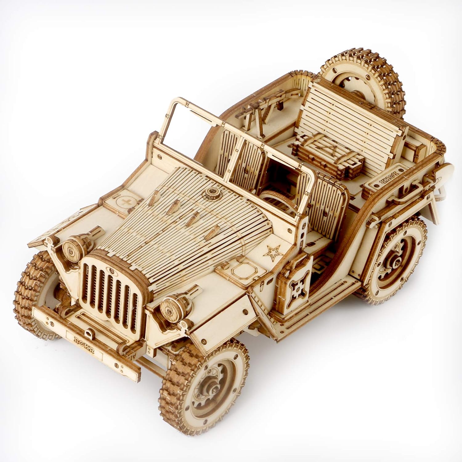 ROBOTIME 3D Wooden Puzzle Collectible Model Car Kit for Adults and Kids 1:16 Scale Model Grand Prix Car Pack of 2