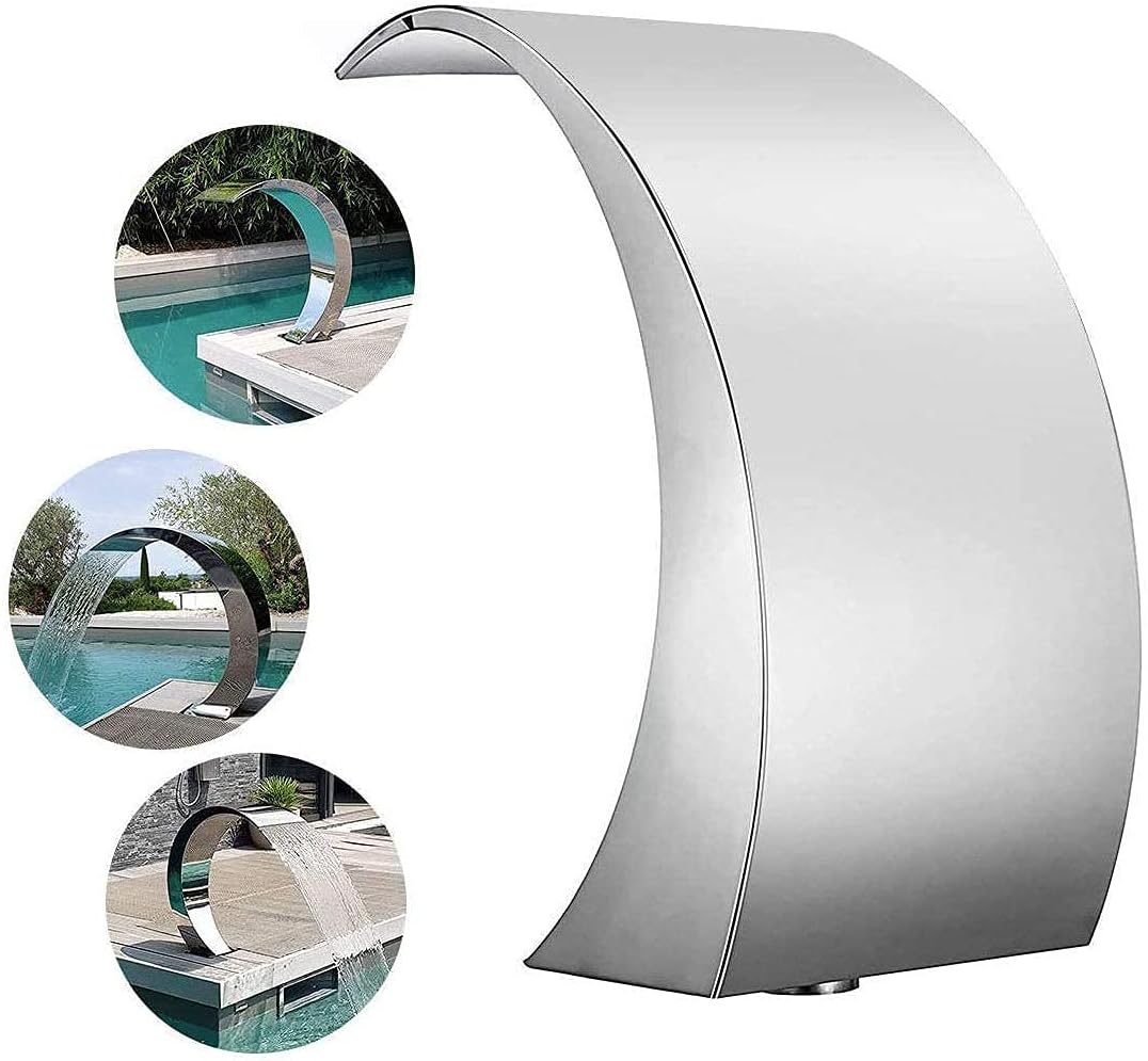 Stainless Steel Pool Waterfall Fountain In Ground Pools Garden Outdoor Waterfalls Swimming Pool Fountains