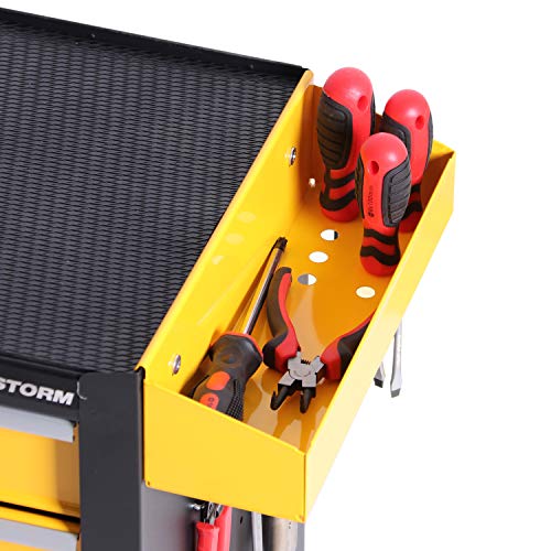 Tool Chest Heavy Duty Cart Steel Rolling Tool Box with Lockable Doors (TZ12 Black)