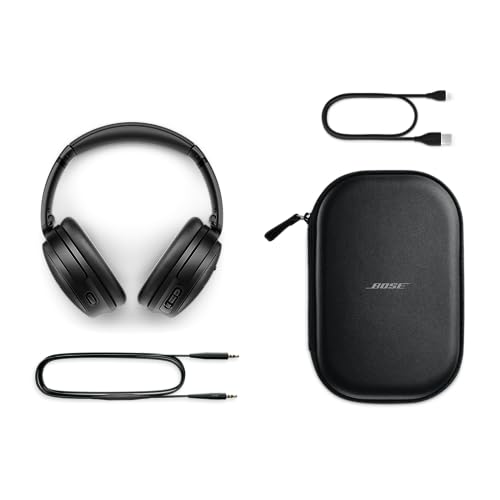 Bose QuietComfort Bluetooth Headphones, Wireless Headphones, Over Ear Noise Cancelling Headphones with Mic, Up To 24 Hours of Battery Life, White Smoke