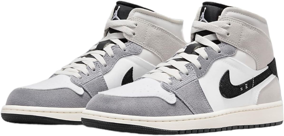 Jordan Mens Air 1 Mid Se Craft Cement Grey - Cement Grey/White/Tech Grey/Black - Size 10.5