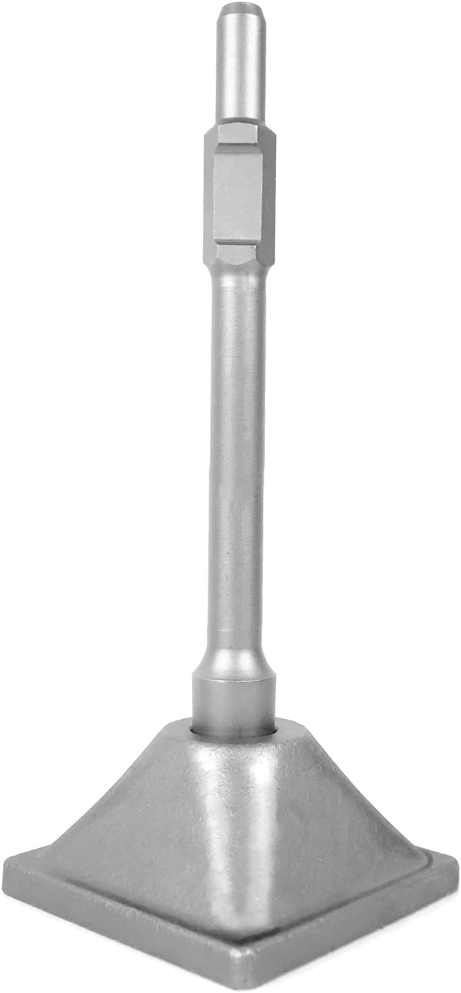 HIGOSPRO Jack Hammer 1-1/8 inch Tamper Shank and Plate, Dirt Tamper 6 x 6 inch Compactor Plate with Electric Chisel Dirt Compactor, Electric hammer Solid Compactor for Breaker Hammer