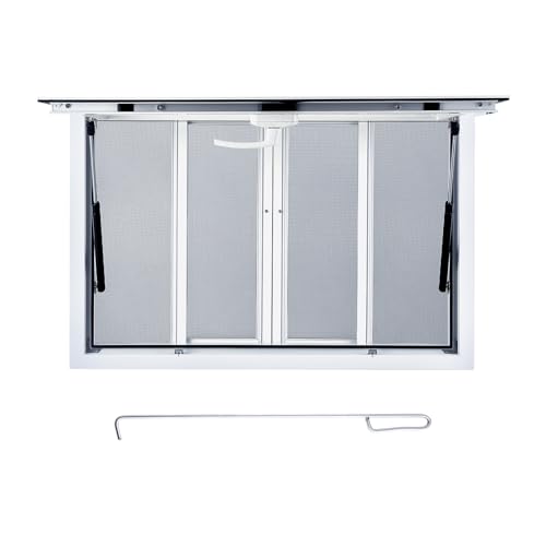 Concession Window 36"W x 36"H, Aluminum Alloy Food Truck Window, Concession Stand Window, Concession Awning Door Up to 85° Serving Window for Food Truck