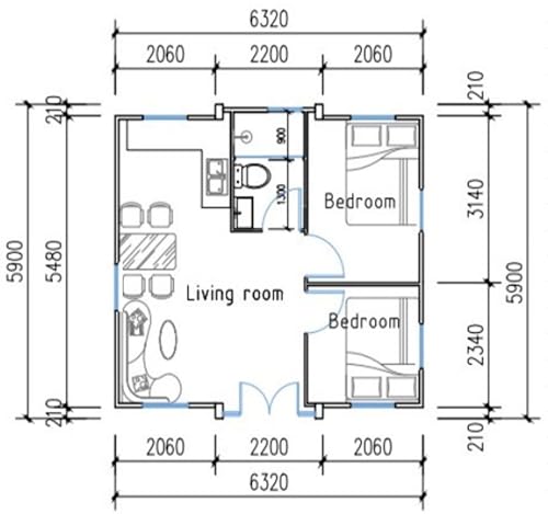 Portable Prefabricated Tiny House 20X20ft, Mobile Expandable House, Outdoor Storage, Modern Study Steel Storage House with Restroom, Kitchen, Cabinet, Sink, Outlets & Free Electric Water Heater