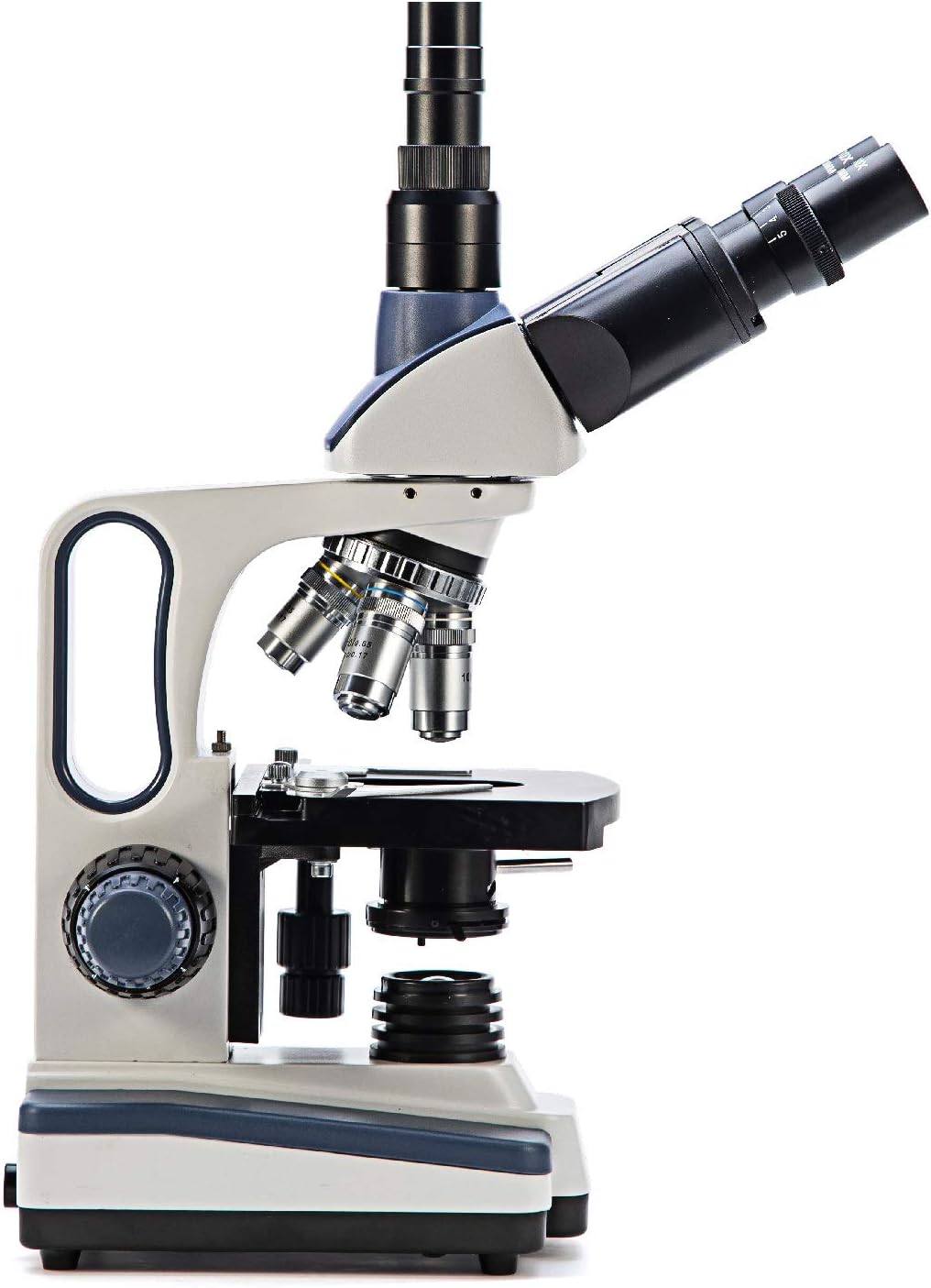Swift Trinocular Compound Microscope SW350T,40X-2500X Magnification,Siedentopf Head,Research-Grade,Two-Layer Mechanical Stage,1.3mp Camera and Software Windows and Mac Compatible