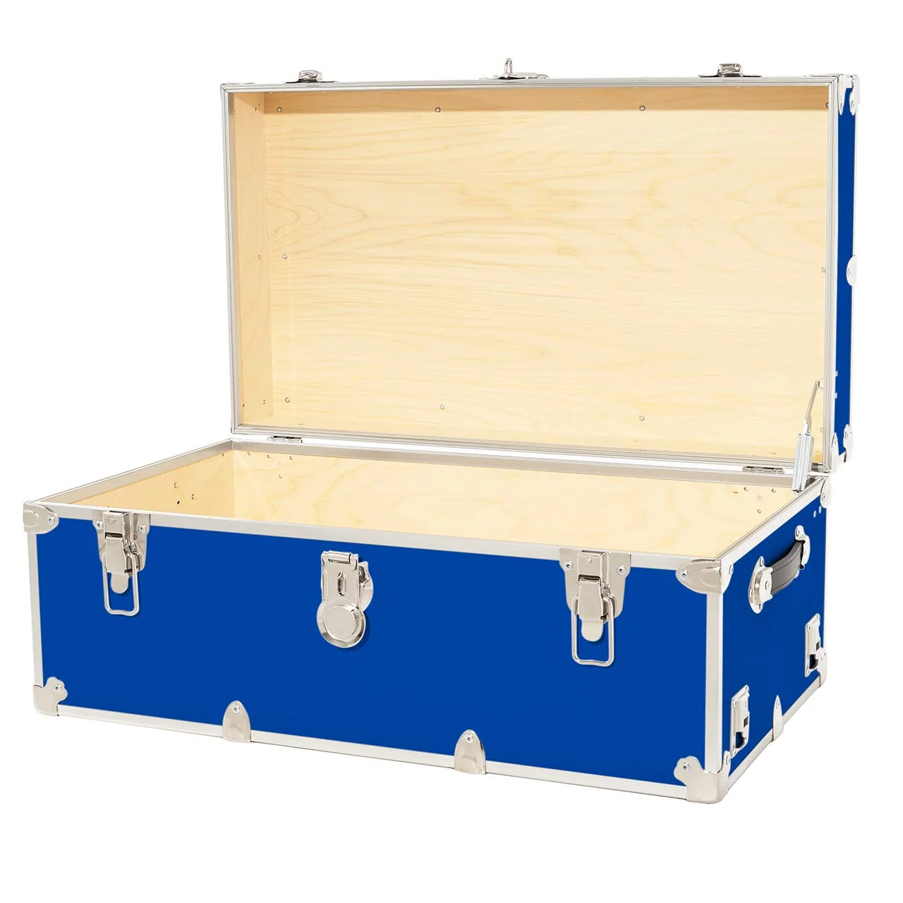 Rhino Trunk & Case Large Armor Trunk with Removable Wheels, Summer Camp, College, Storage 32"x18"x14" (Royal Blue)