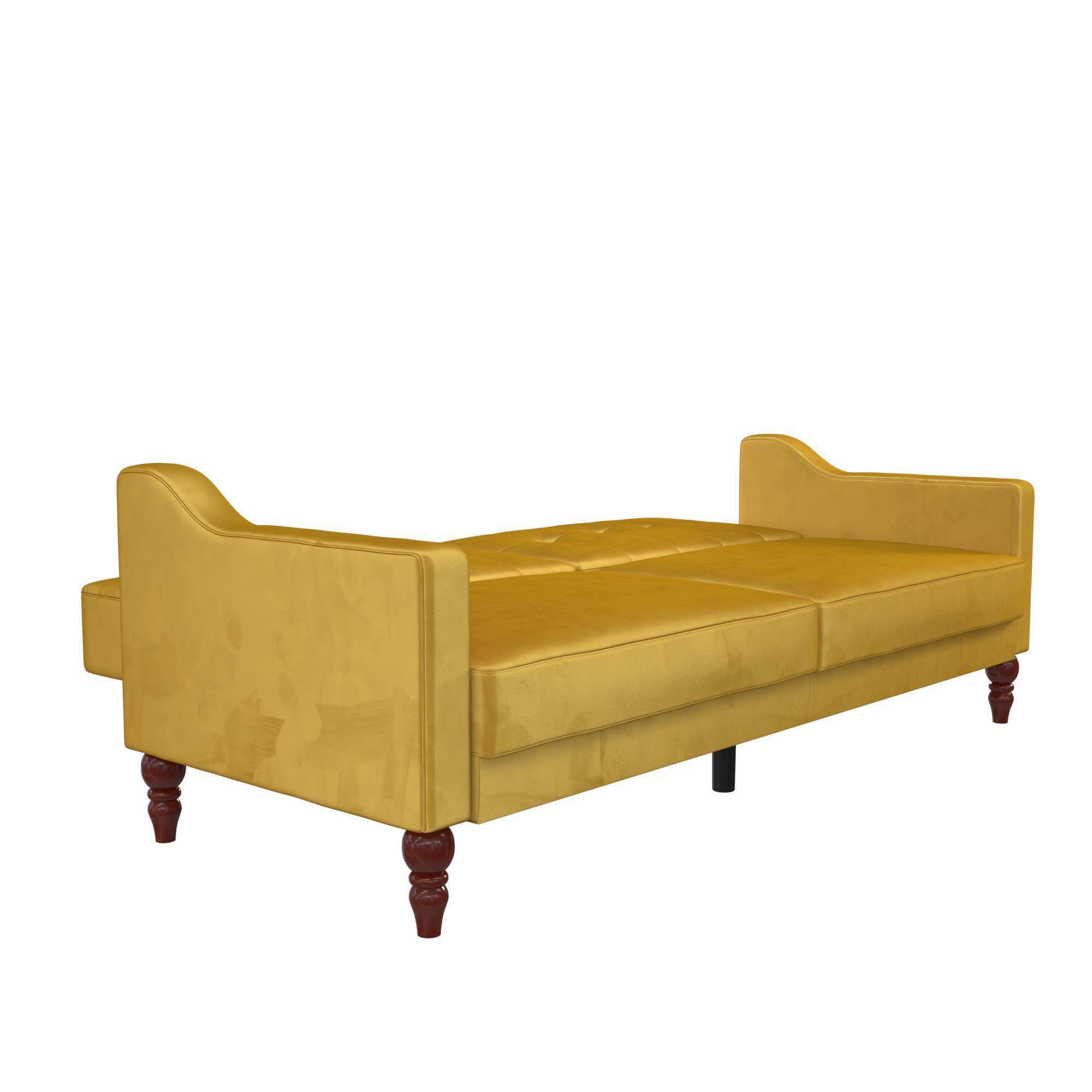 Novogratz Beatrice Coil Futon Convertible Sofa Bed u0026 Couch - Mustard