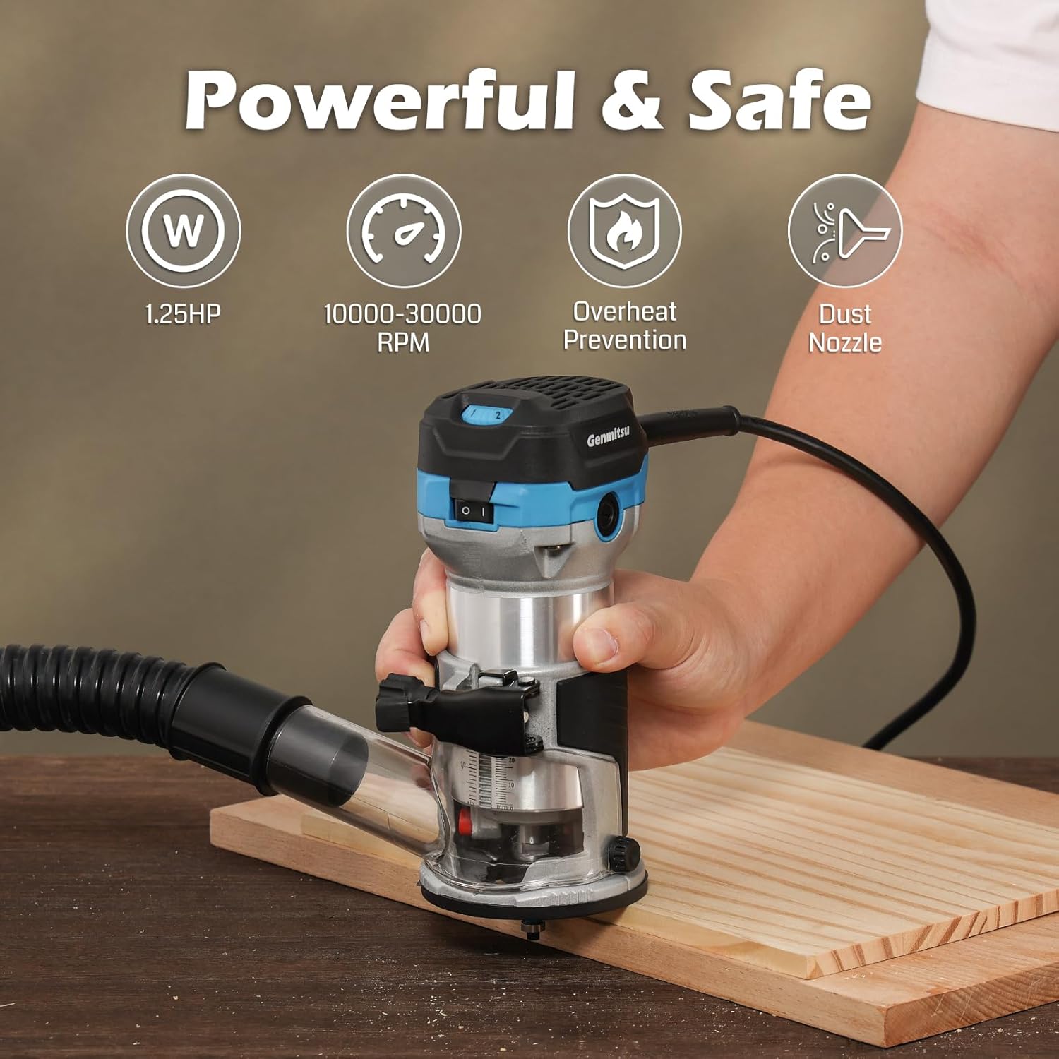 Genmitsu 3020-PRO MAX V2 CNC Router Machine + Compatible 1.25HP 65mm Diameter Palm Trimmer Router Kit with Fixed Base Plunge Base Tilt Base