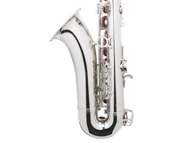 Mendini by Cecilio MTS-N+92D Nickel Plated B Flat Tenor Saxophone with Tuner, Case, Mouthpiece, 10 Reeds and More
