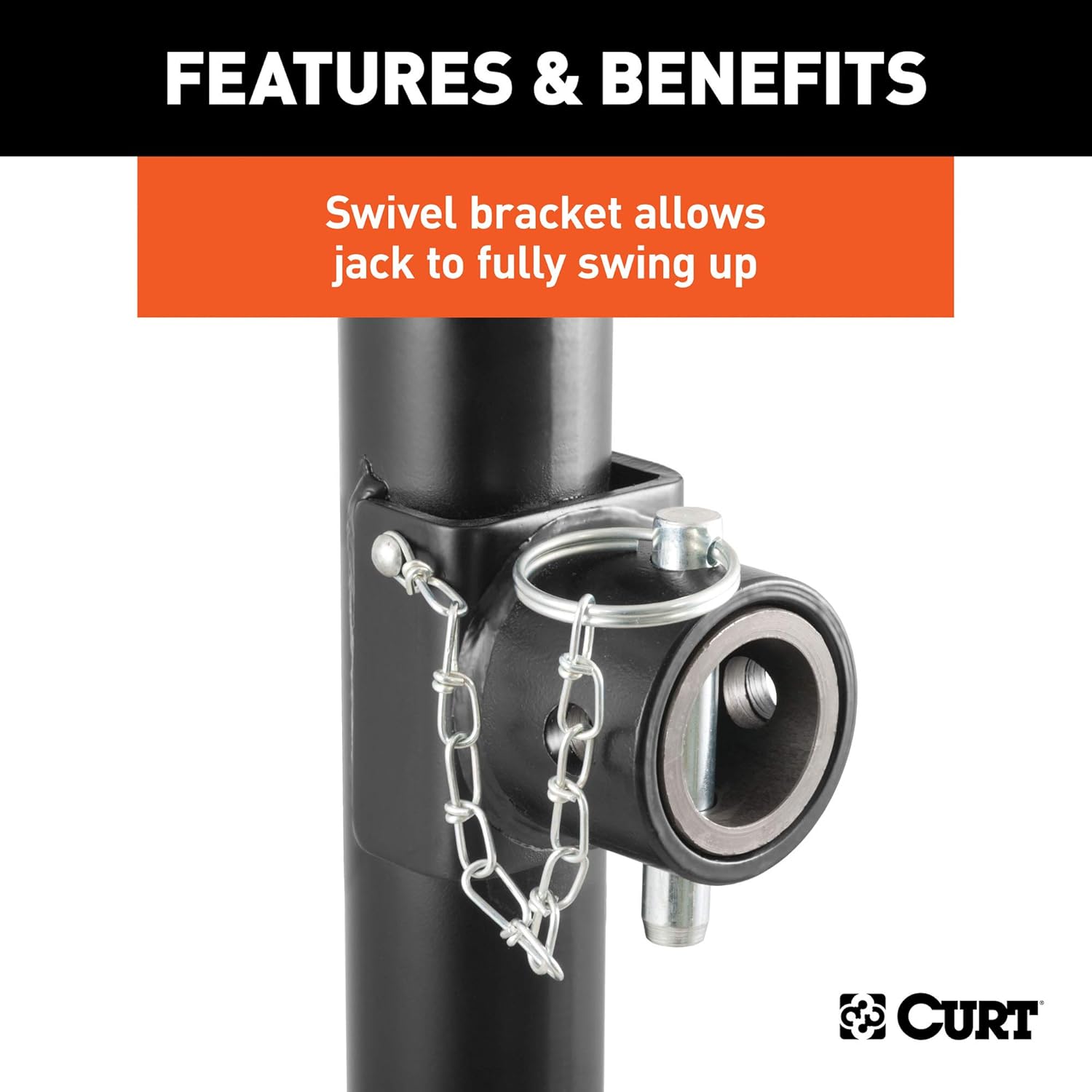 CURT 28321 Weld-On Pipe-Mount Swivel Trailer Jack, 2,000 lbs. 10 Inches Vertical Travel Pack of 2