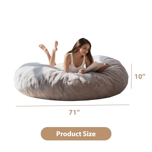BYBYME 3 in 1 Bean Bag Chairs, Bean Bag Bed for Adults High-Density Foam Filling, Convertible Sofa Bed Faux Fur, Giant Bean Bag Chairs for Adults