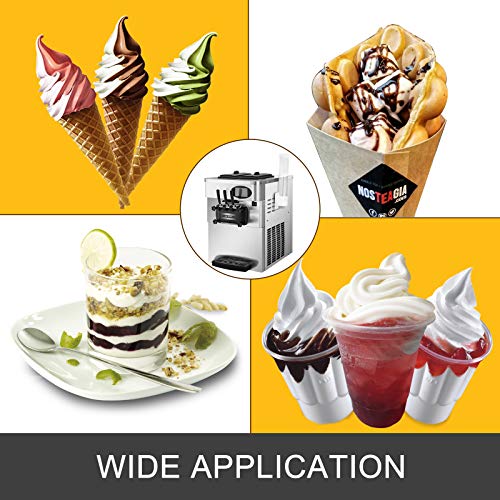 VEVOR Commercial Soft Ice Cream Machine 3 Flavors for Restaurants Snack Bar