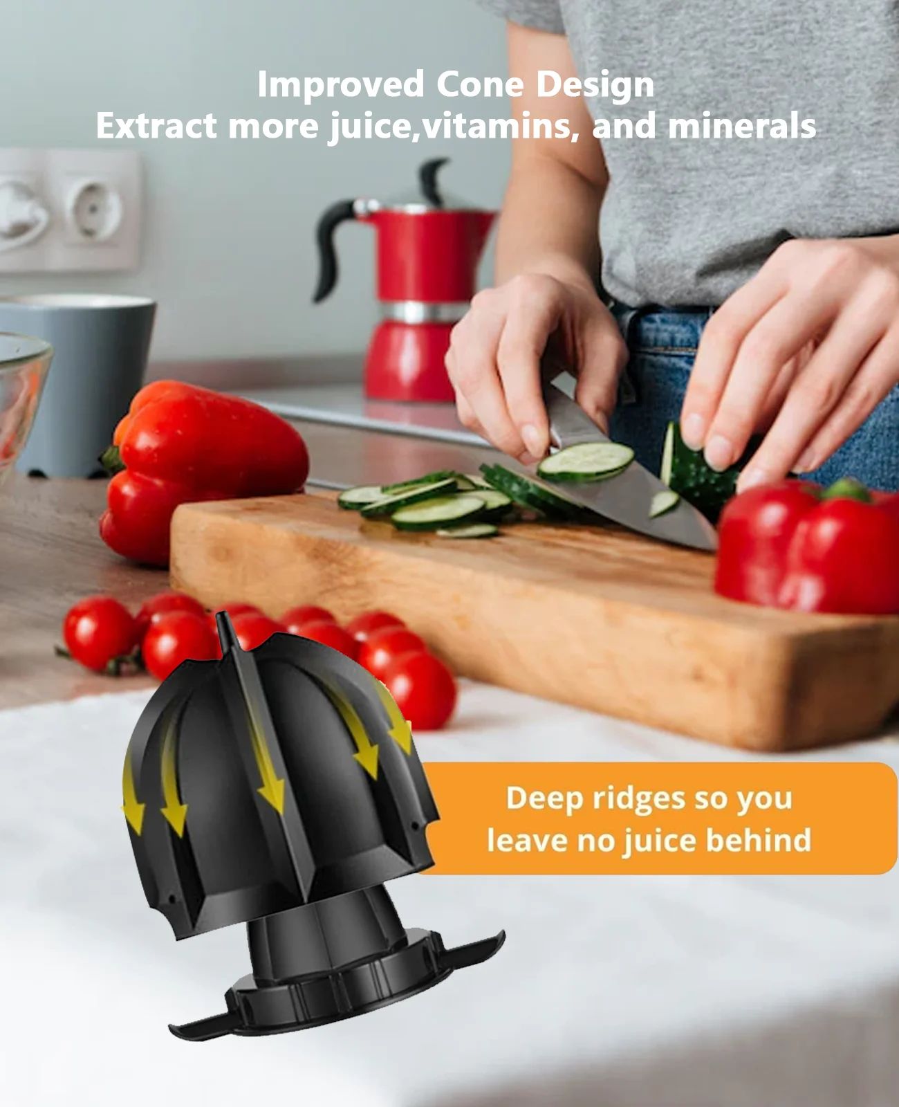Press Type Electric Citrus Juicer - Citrus Squeezer for Oranges Lemons