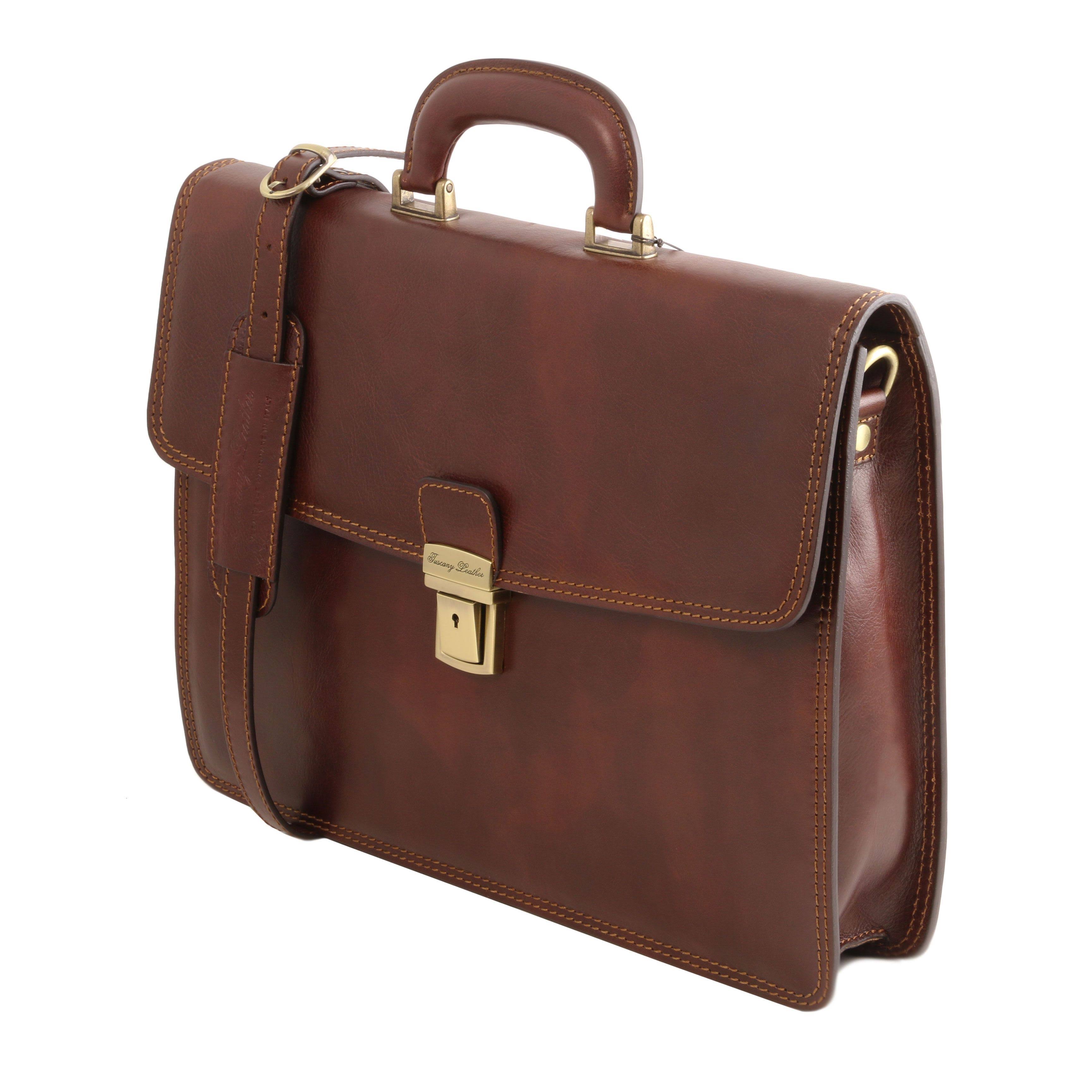 Amalfi - Leather Briefcase 1 Compartment - Red