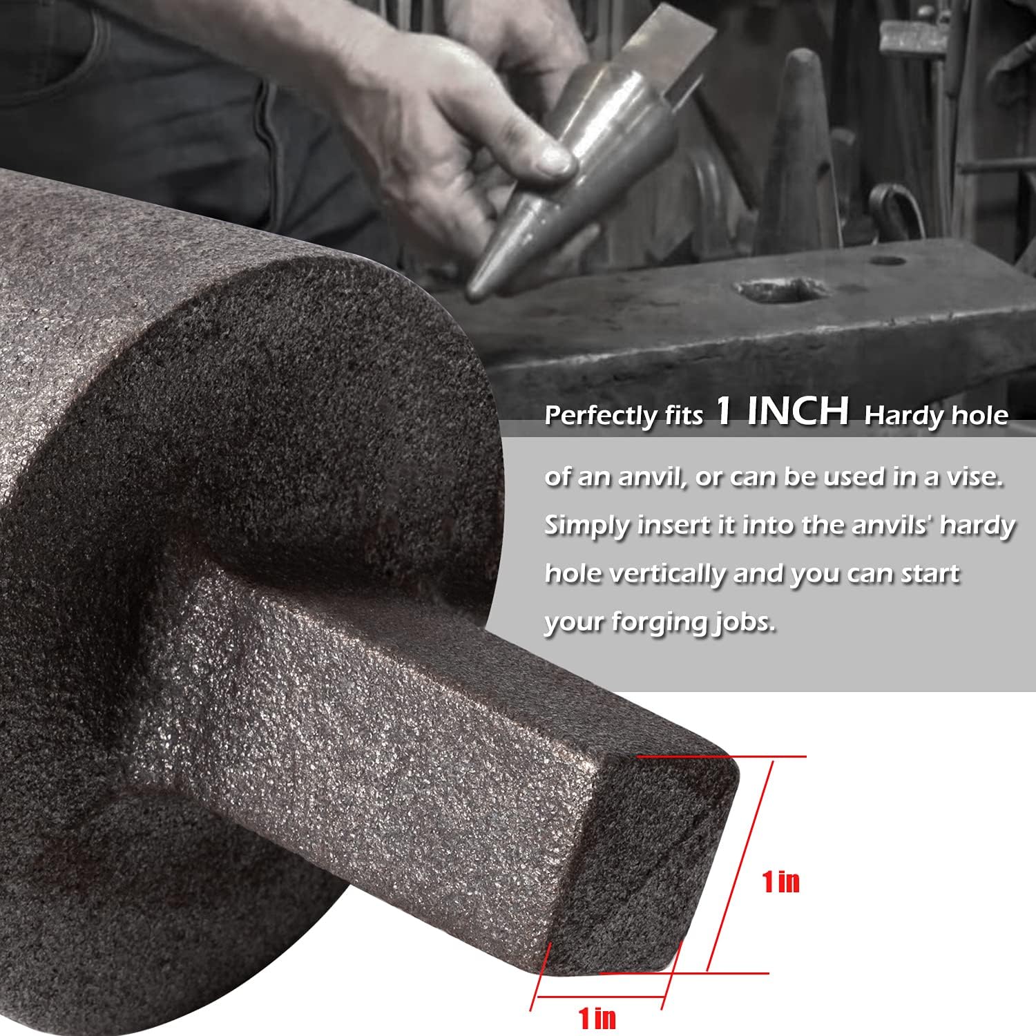 Blacksmith Anvil Mandrel Metal Forming Cone 1" Hardy Blacksmith Anvil Forge Vise Tool