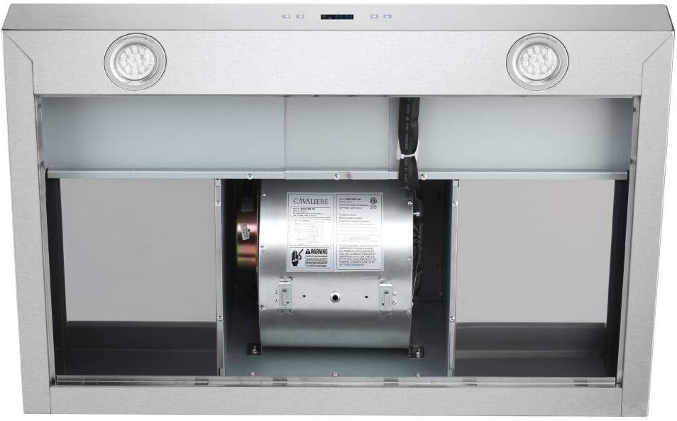 CAVALIERE 30 Inch Range Hood Wall Mounted Stainless Steel Kitchen Vent 900 CFM