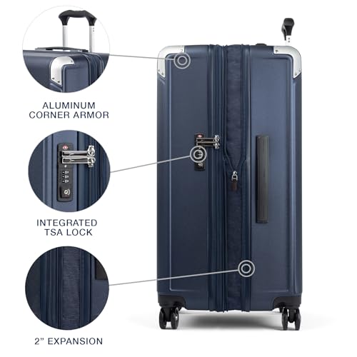 Travelpro Platinum Elite Hardside Expandable Carry on Luggage, 8 Wheel Spinner, TSA Lock, Hard Shell Polycarbonate Suitcase, Metallic Sand, Compact Carry on 20-Inch