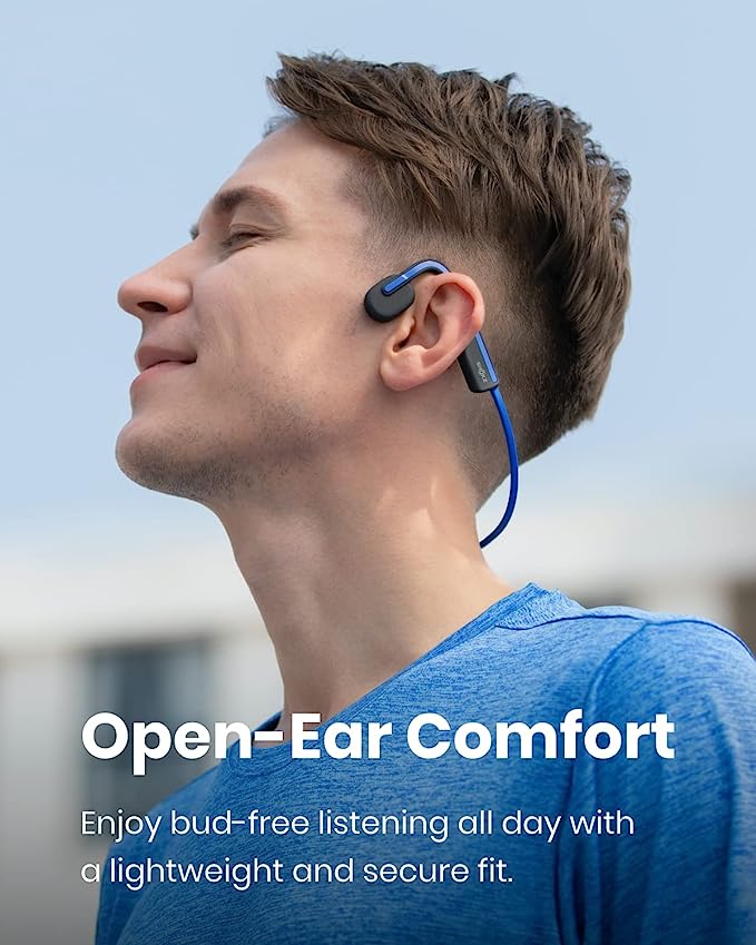 Open Box SHOKZ AfterShokz OpenMove - Open-Ear Bluetooth Sport Headphones S661 - Blue